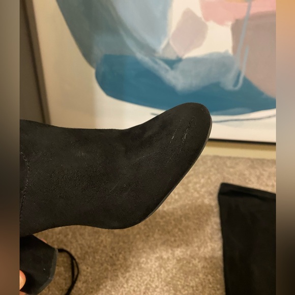 Francesca’s | Black Faux Suede Over the Knee Heeled Boots. - Picture 7 of 11